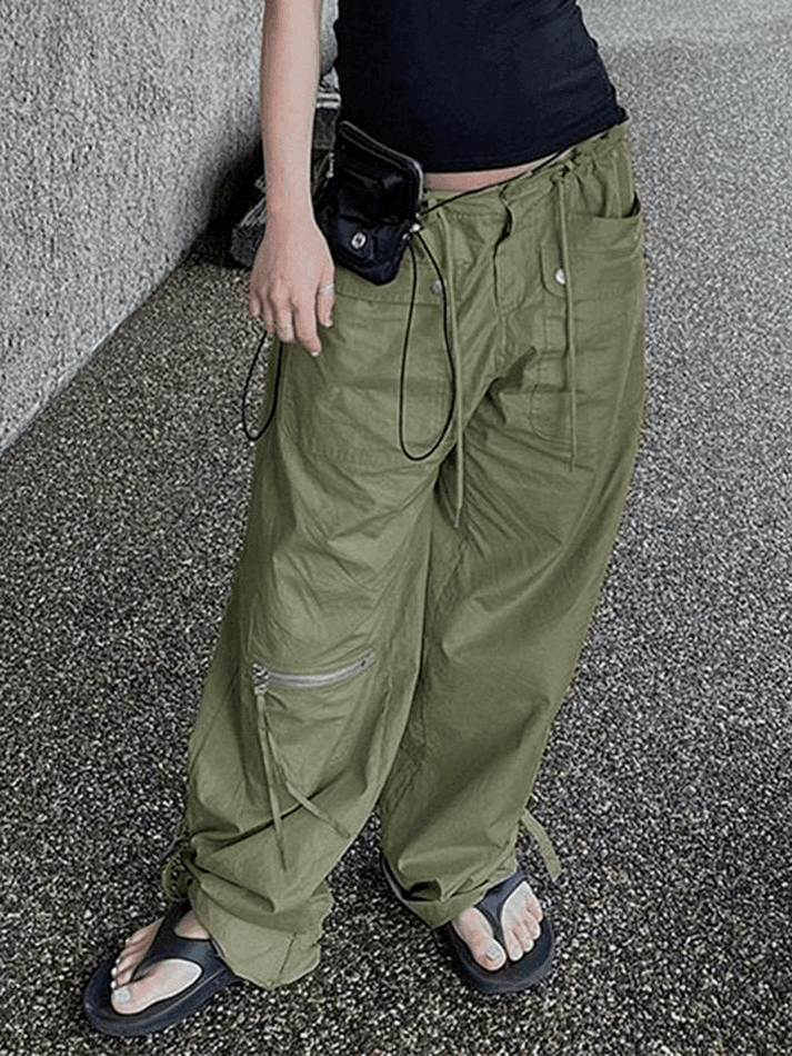 Y2K Baggy Parachute Cargo Pants