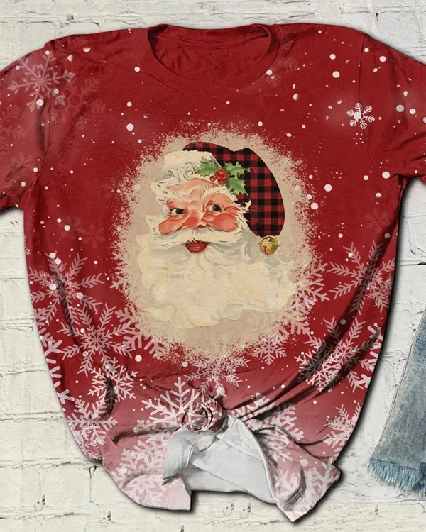 Merry Christmas Santa Bleached T-Shirt