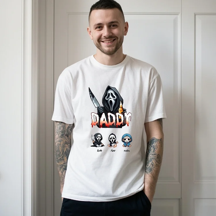 Personalized Ghost Face T-Shirt for Dad – Funny & Unique Father’s Day Present