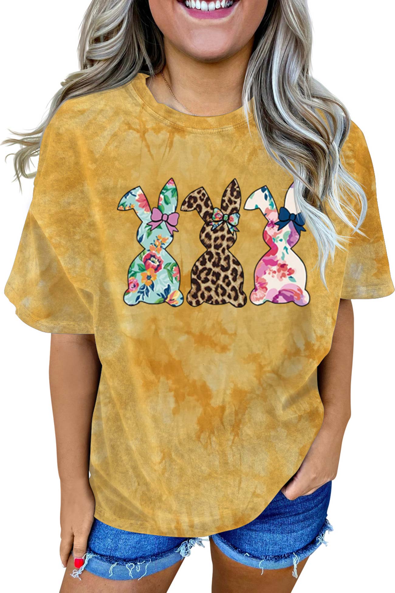 Tie-dye Rabbit Graphic with T-shirt Design