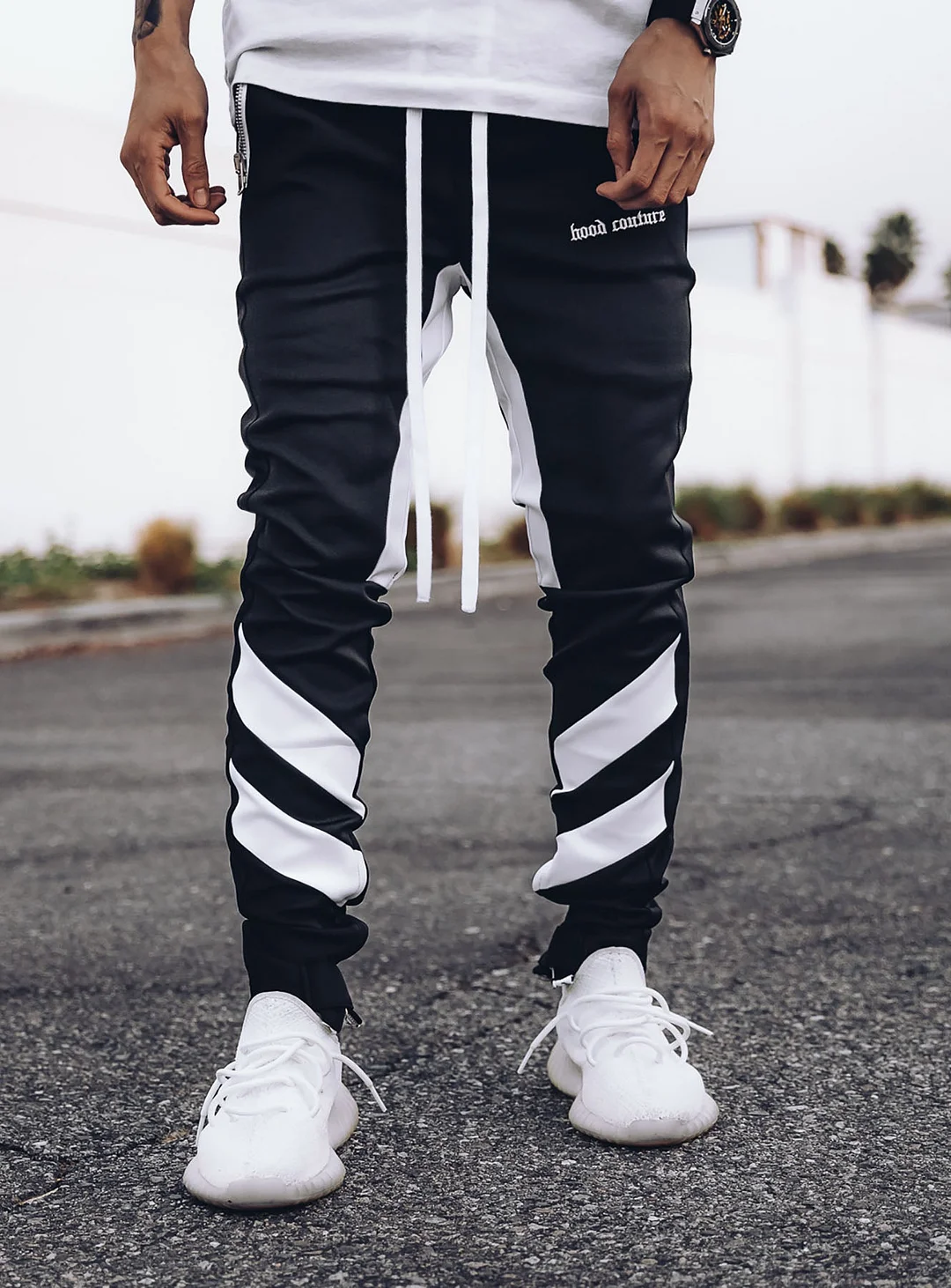 Line Track Pants in Black