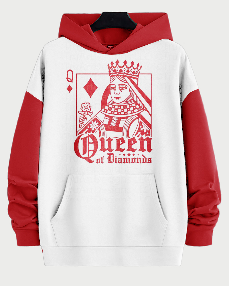 Couple Plus Size Playing Card Art Print Hoodie Set