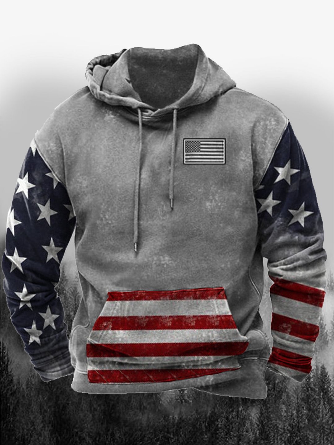Men's Vintage American Flag Hoodie