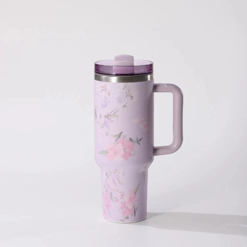 Casual Flower 201 Stainless Steel 304 Stainless Steel Thermos Cup 1 Piece