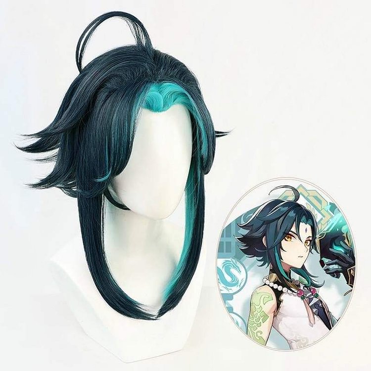 GI [Clearance] Game Xiao Cosplay Blue Short Wig SP15354