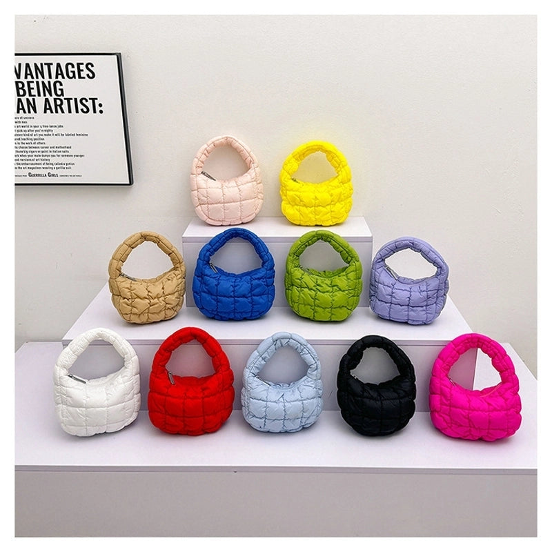 Women's Small Nylon Solid Color Basic Zipper Cloud Shape Bag