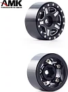 AMK Brass 1.0 Beadlock Wheel- Negative Offset Wheels for 1/18 TRX4M SCX24 Gladiator Bronco C10 JLU Deadbolt SCX24 1/24 Crawler,W1005(4pcs,Grew)