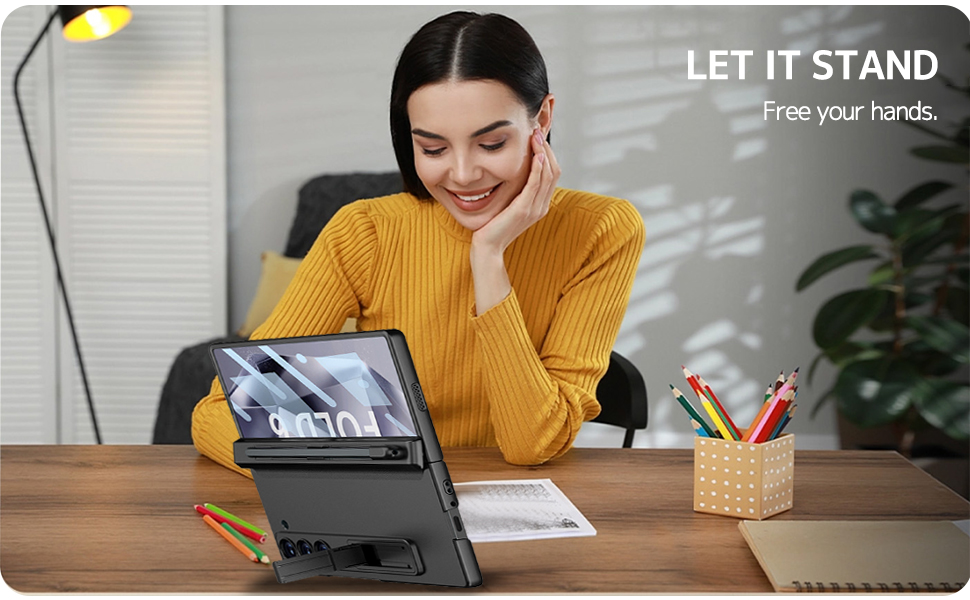 Samsung Galaxy Z Fold 6 Case with S Pen Holder &amp; Magnetic Hinge Protection