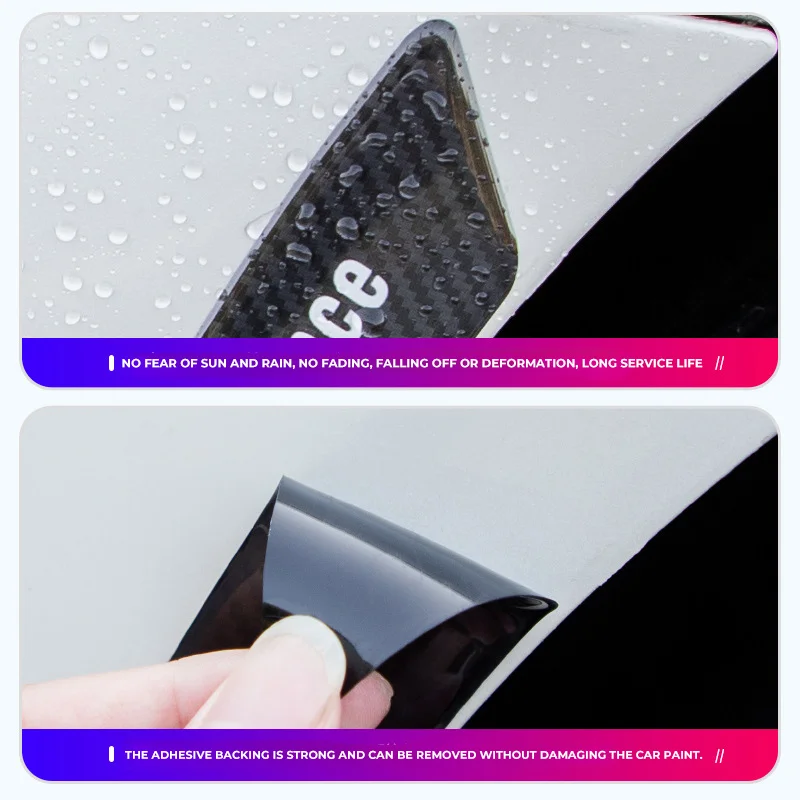 Car wheel eyebrow carbon fiber reflective warning sticker