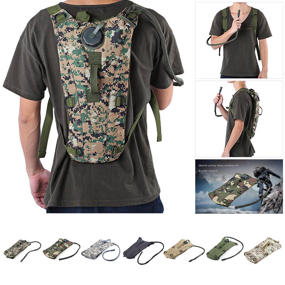 Hydration Backpack with 3L Bladder Camouflage Cycling Hiking Running Climbing Outdoor Water Bags - vzzhome