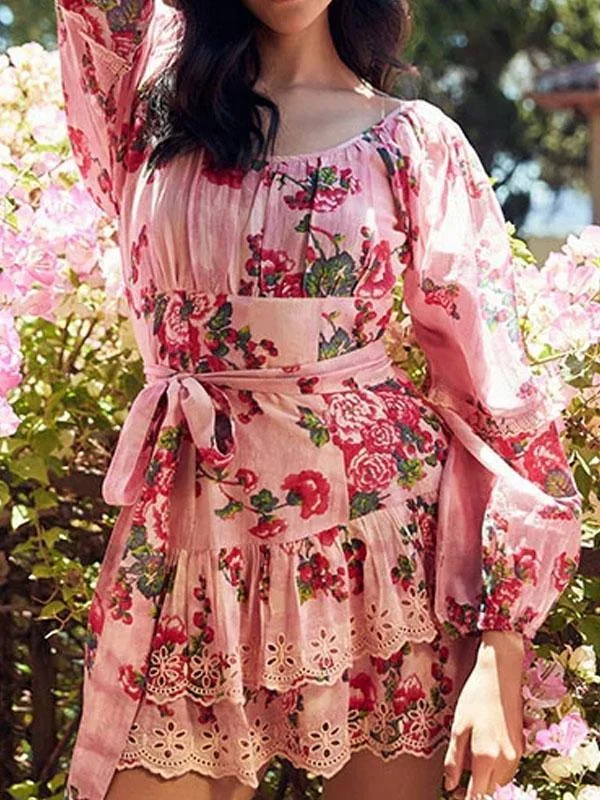 Long sleeve floral dress