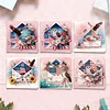 6pcs Diamond Painting Independence Day Greeting Card with Envelope for Family Friends Holiday Gift Congratulations