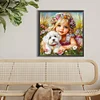 Diamond Painting-DIY Full Round Drill Pet And Girl（40*40CM)