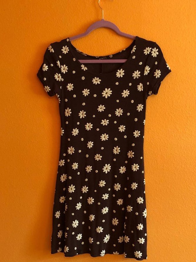 Short Sleeve Cotton Casual Shift Dresses Zaesvini