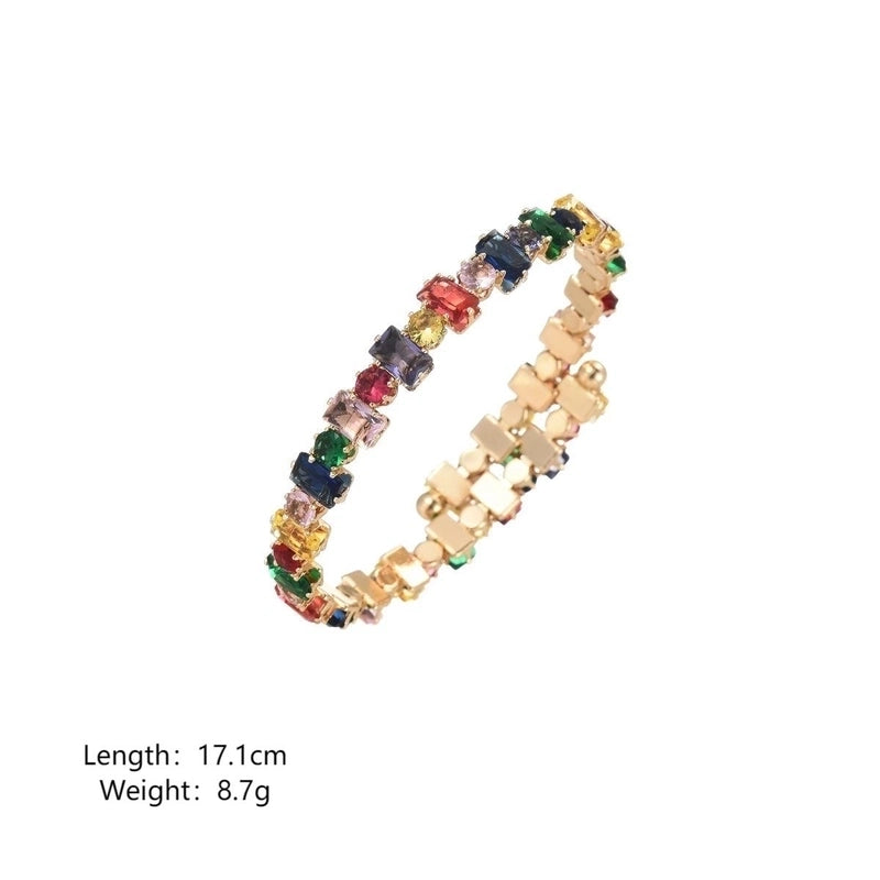 Minimalist Commute Color Block Copper Zircon Bangle In Bulk