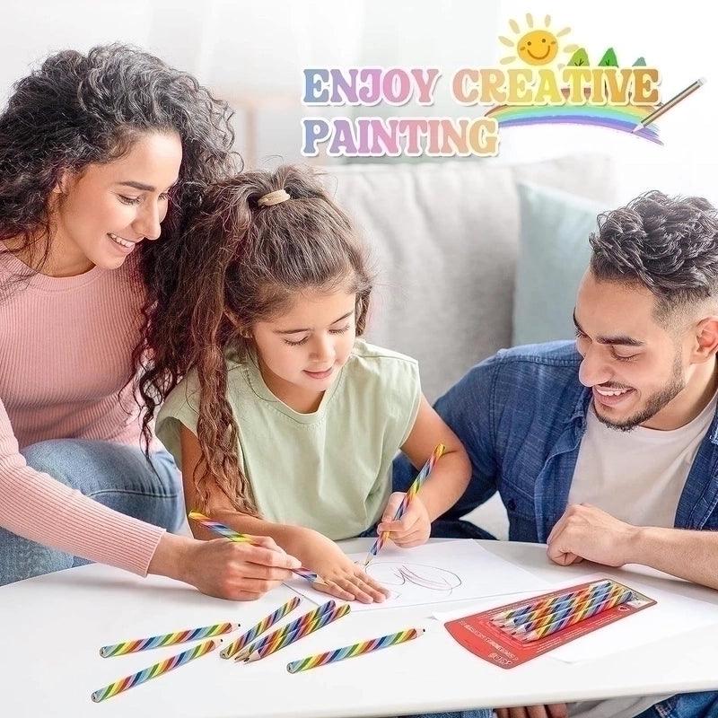 1 Piece Color Block Learning School Wood Cartoon Style Minimalist Drawing Pencil