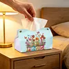 Butterfly Garden DIY PULeather Diamond Painting Tissue Box for Adults Beginners Large Size Diamond Art Paper Storage Holder for Living Room Bathroom Table Decor