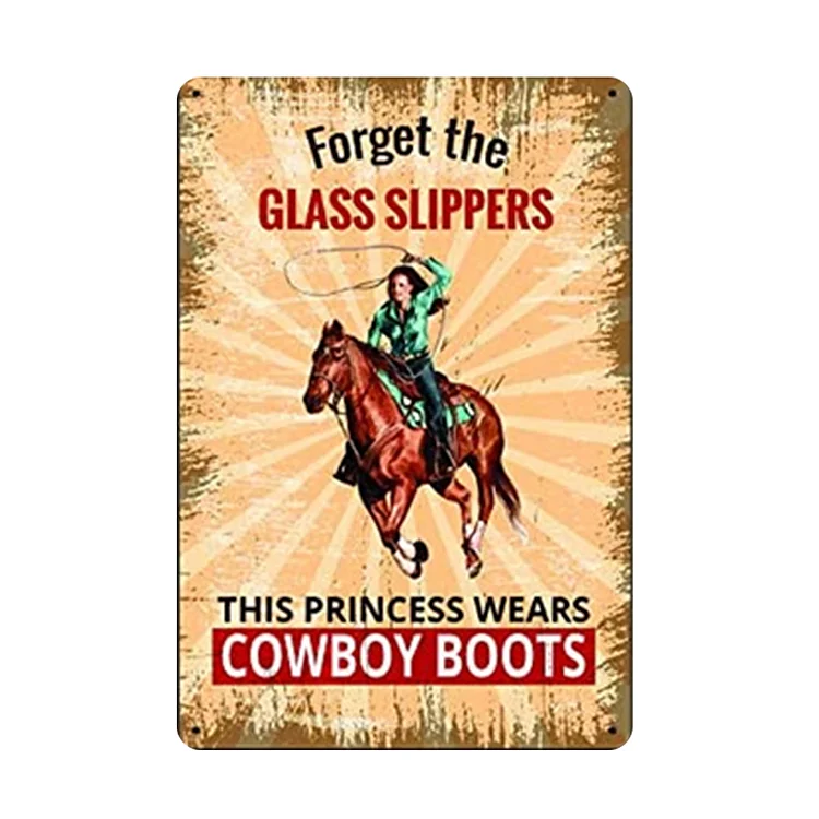 Cowboy occidental - enseigne en étain vintage - 7.9x11.8 & 11.8x15.7inch