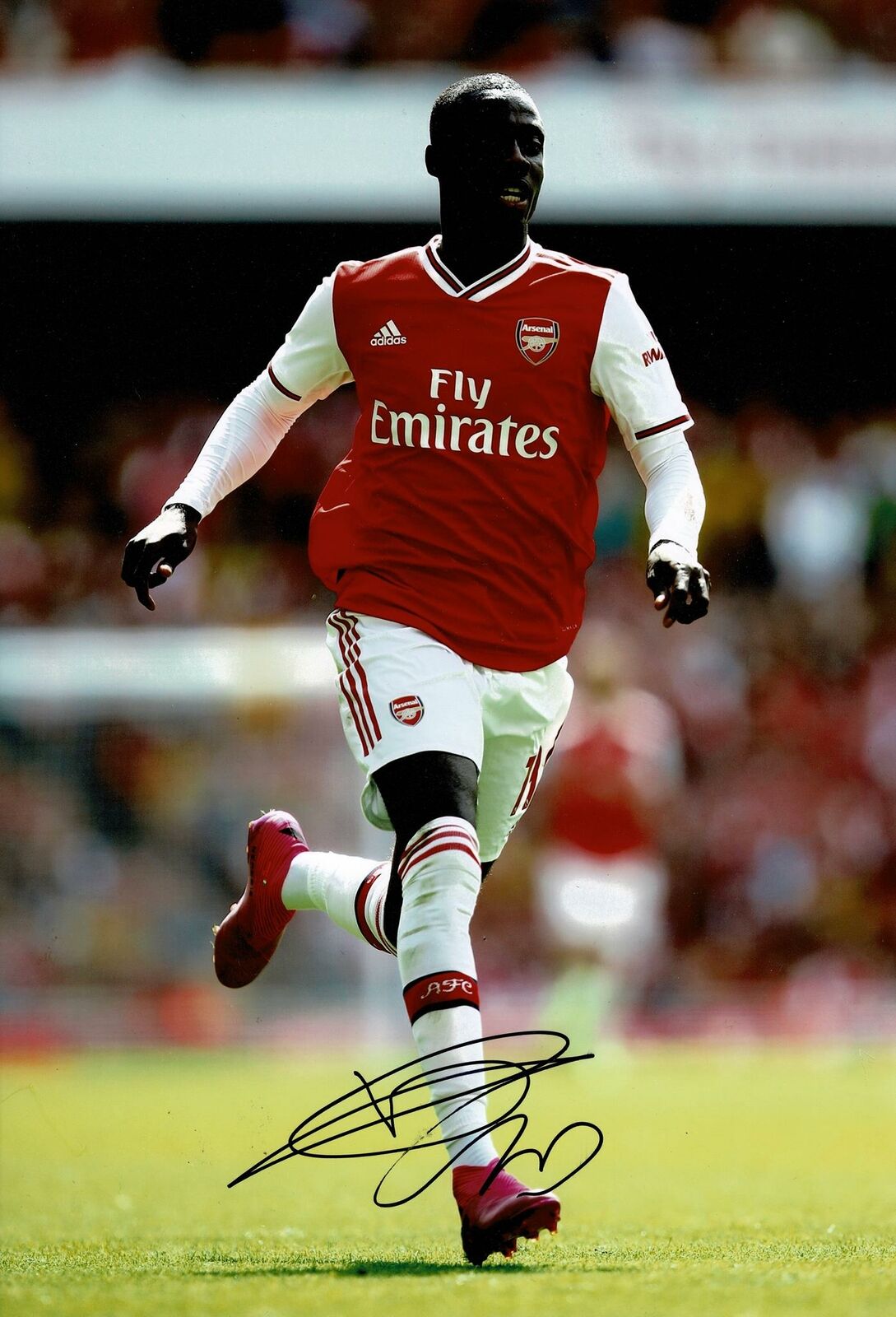 Nicolas Pepe Signed 12X8 Photo Poster painting Arsenal F.C. AFTAL COA (1415)