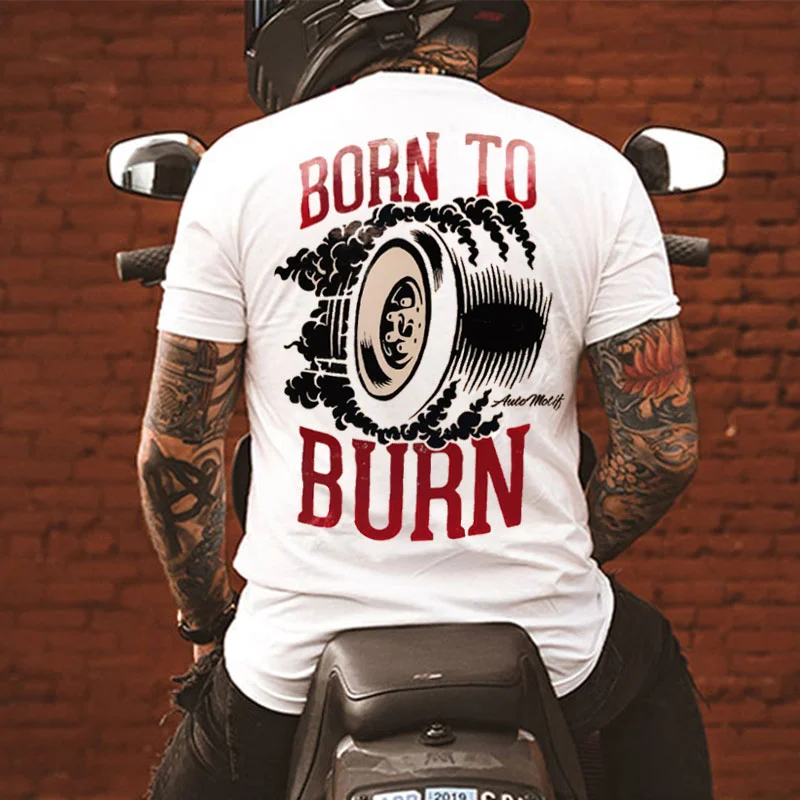 BORN TO BURN Wheel Print Men's T-shirt