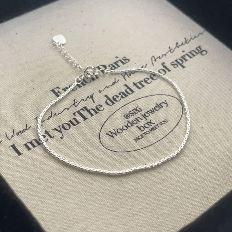 925 Sterling Silver Ball Chain Snake Chain Bracelets Elegant Minimalist