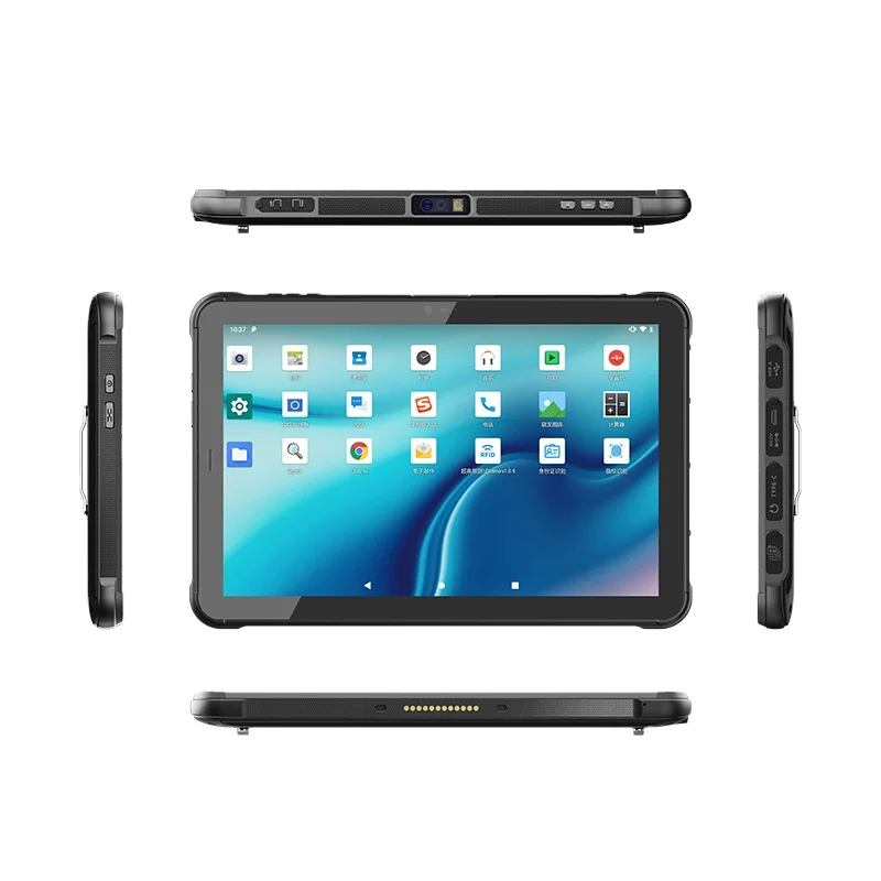 Cheapest 10 Inch 4+64GB 700NITS Ip68 Grade Waterproof 4g Lte Industrial Tablet With Android 12 Charging base