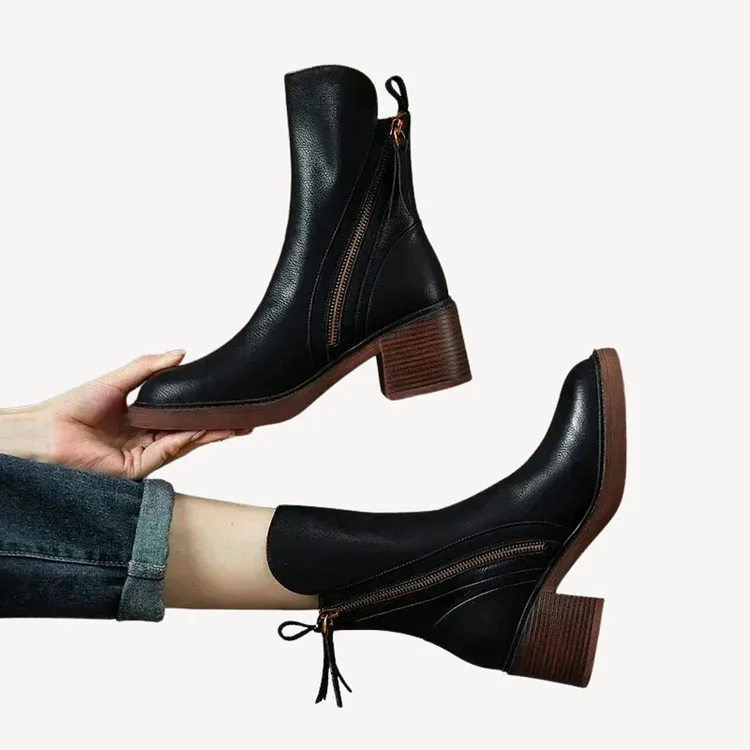 Orthopedic Leather Ankle Boots Women