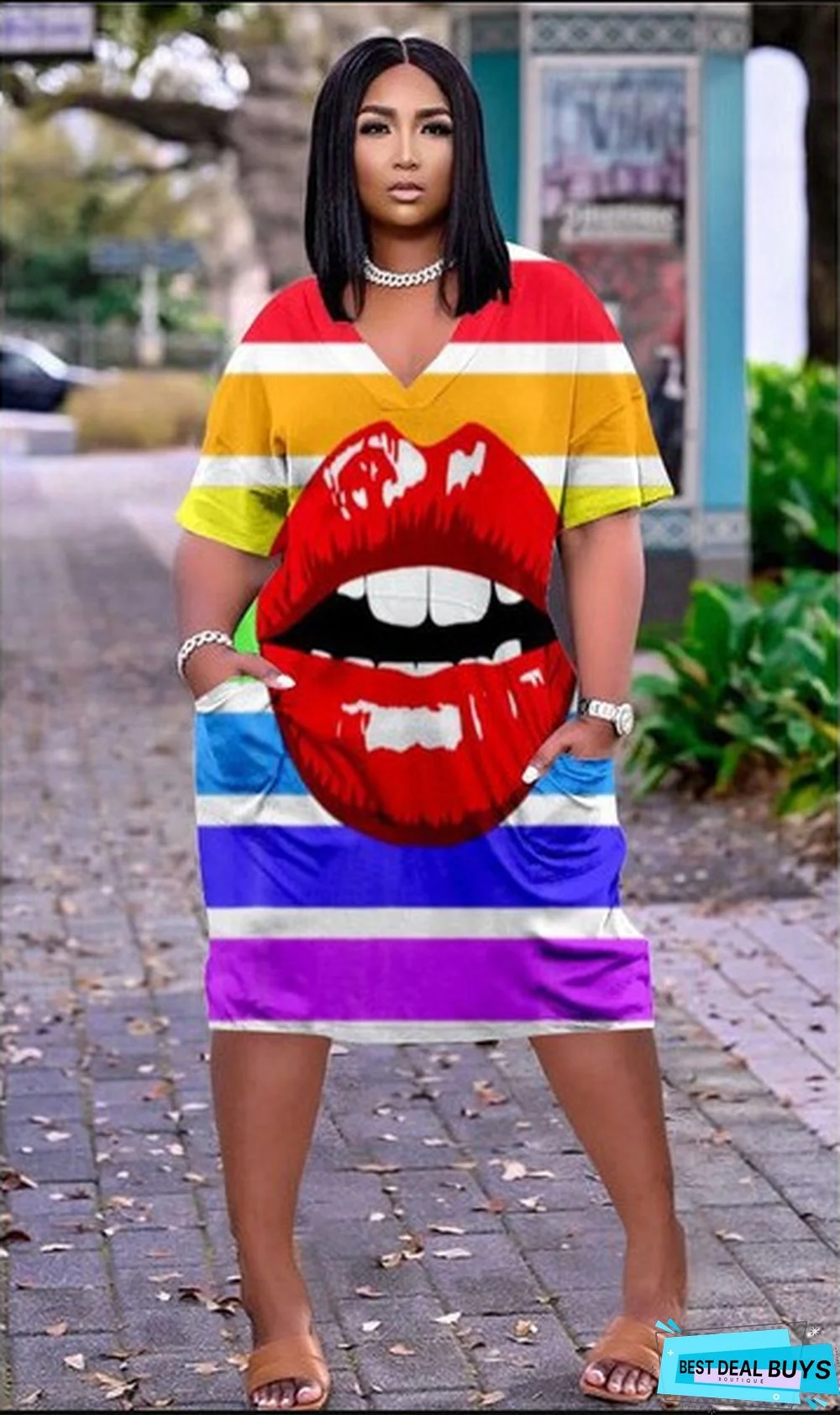 Flower Beach Skirt Loose Dress Printed Casual Dress