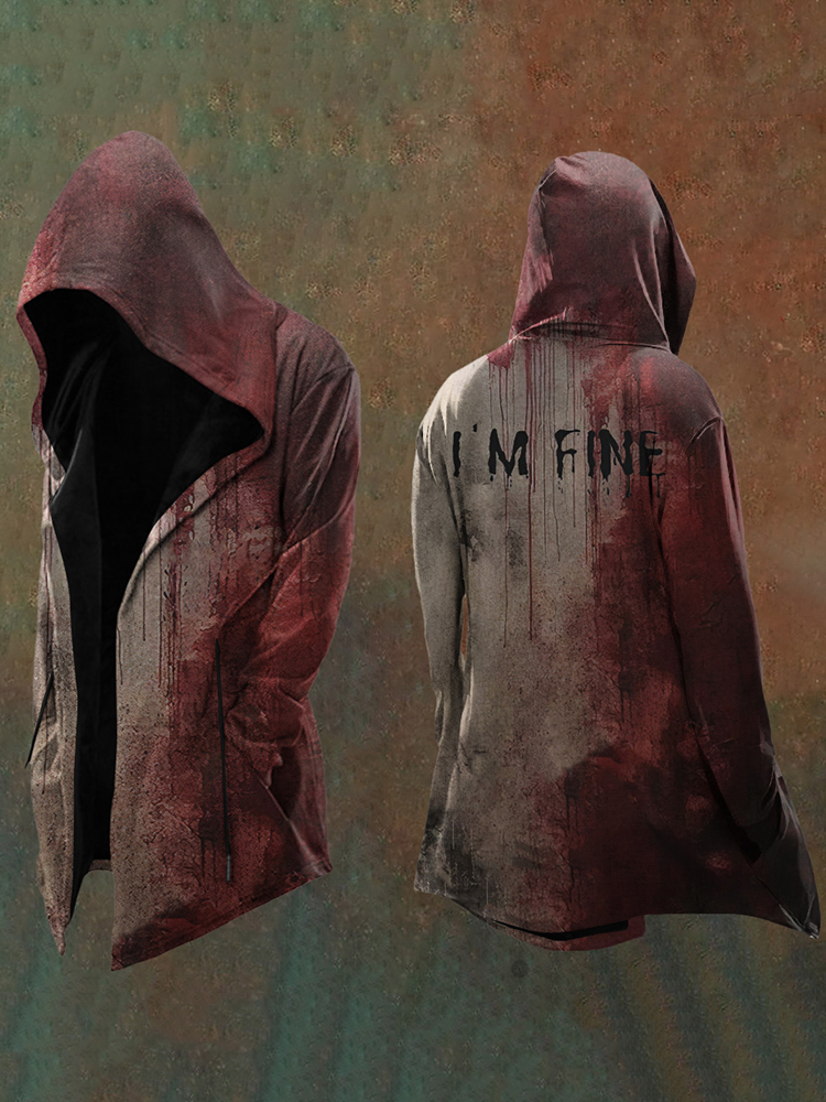 Men's Bloody I AM FINE Causal Hooded Jacket / Rvogue / Rvogue