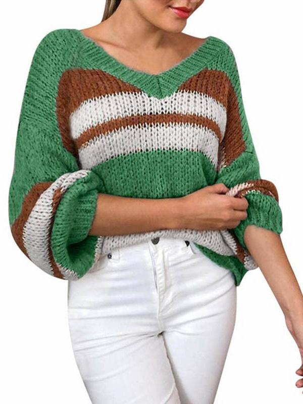 Women Half Sleeve V-neck Solid Color Dress