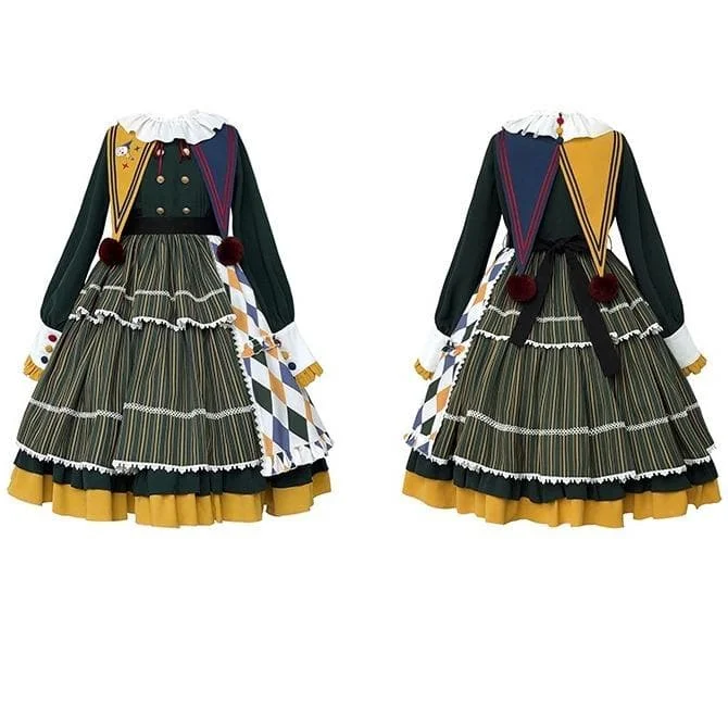 Clown Element Embroidery Contrast Color OP Lolita Dress SS1097