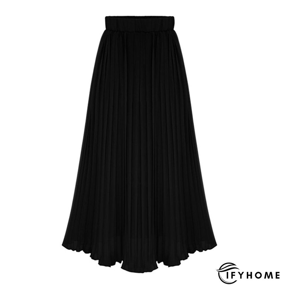 Women's Skirt Long Skirt Maxi Chiffon Black White Pink Beige Skirts Summer Pleated Lined Basic Streetwear Holiday Vacation One-Size | IFYHOME