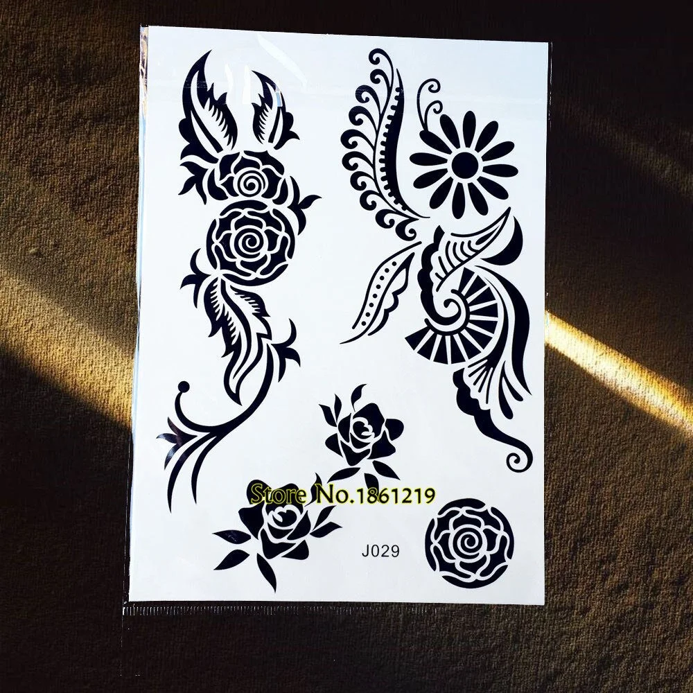 25 Styles Popular Black Temporary Tattoo Fake Dandelion Fairy Tatoo Women Lady Body Art Decals Waterproof Henna Tattoo Stickers