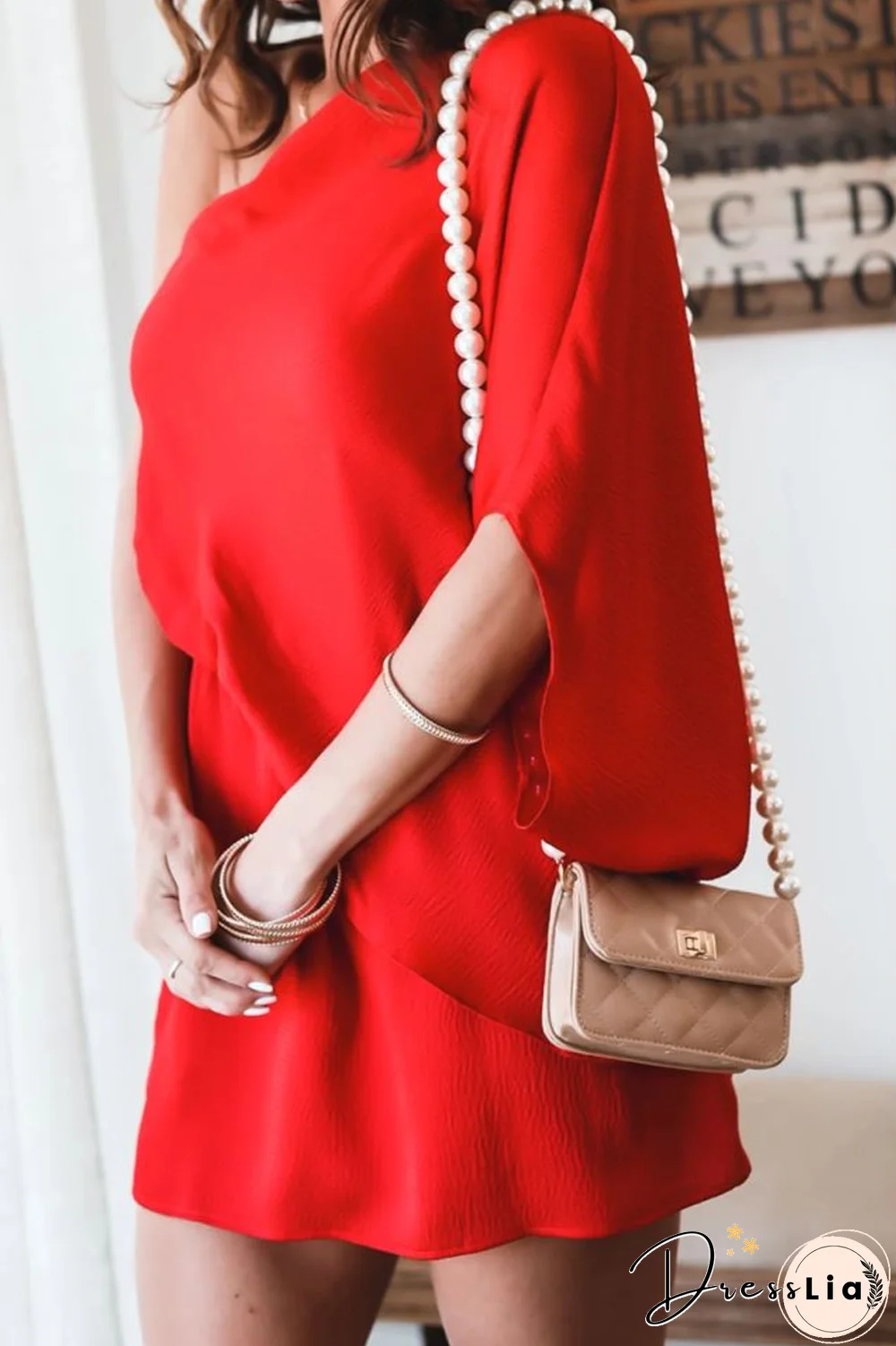 KarliDress Side To Side One Shoulder Statement Dress P12755