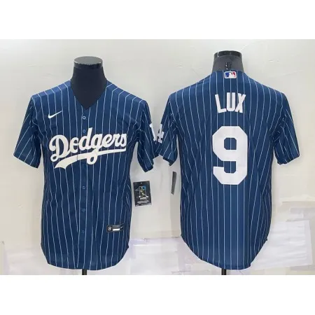 Men's Los Angeles Dodgers #9 Gavin Lux Navy Cool Base Stitched Jersey YRTF
