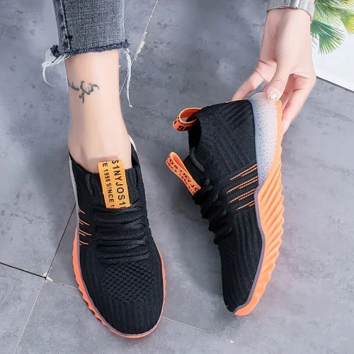 Qengg 2022 Fashion Platform Sneakers Women Lace-up Vulcanize Shoes Designer Female Breathable Mesh Casual Sport Shoes Chaussures Femme