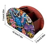 (US Local)DIY Gem Owl Design Wooden Diamond Painting Makeup Brush Storage Box Organizer