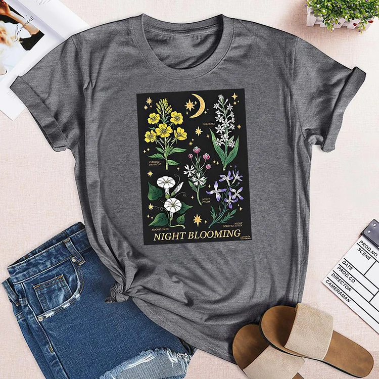 Night blooming Flower T shirt Tee -02657-Annaletters