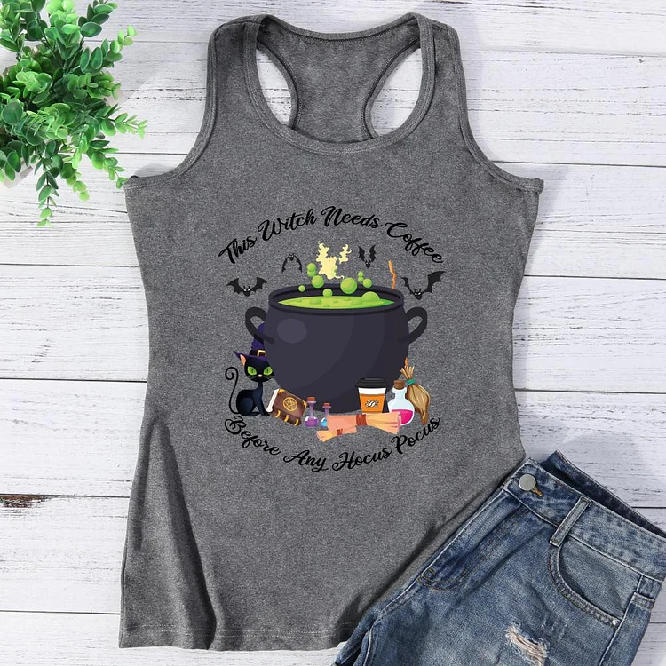 This Witch Needs Coffee Before Any Hocus Pocus Vest Top-Annaletters