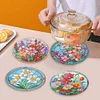 4Pcs Diamond Painting Coasters Bloom Flowers DIY Diamond Art Crafts Projects