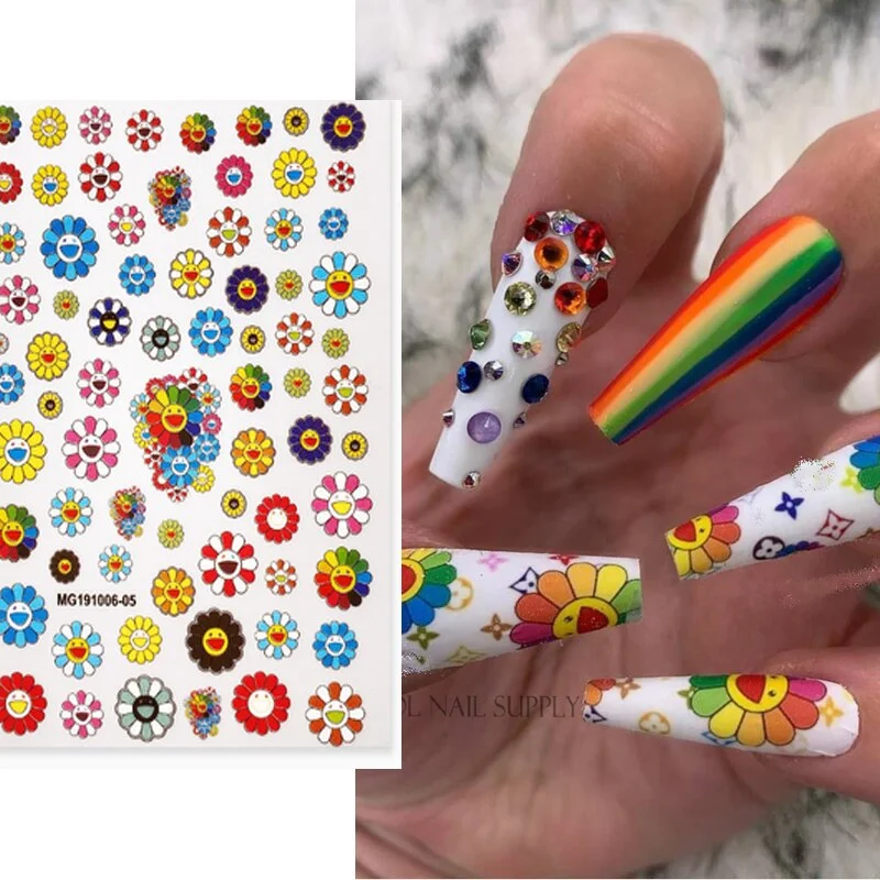 Nail Art Dragon Decals Stickers Red Black Dragons Design Self Adhesive 3D Nail Sticker Acrylic Manicure Tips Decorations-Nail Inspo