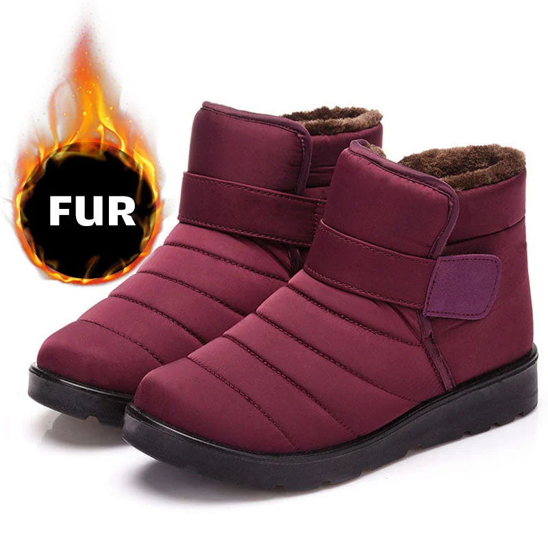 Men Winter Snow Boots Male Fur Ankle Boots Men Shoes Warm Plush Men Outdoor Work Shoes Unisex Waterproof Winter Boots Plus Size
