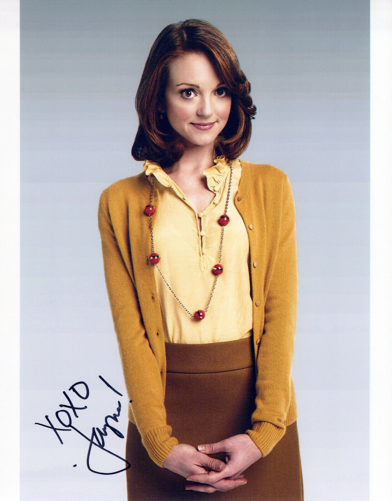 Jayma Mays Glee autographed Photo Poster painting signed 8X10 #4 Emma Pillsbury