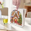 Diamond Painting Acrylic Christmas House Paper Towel Storage Rack Decor