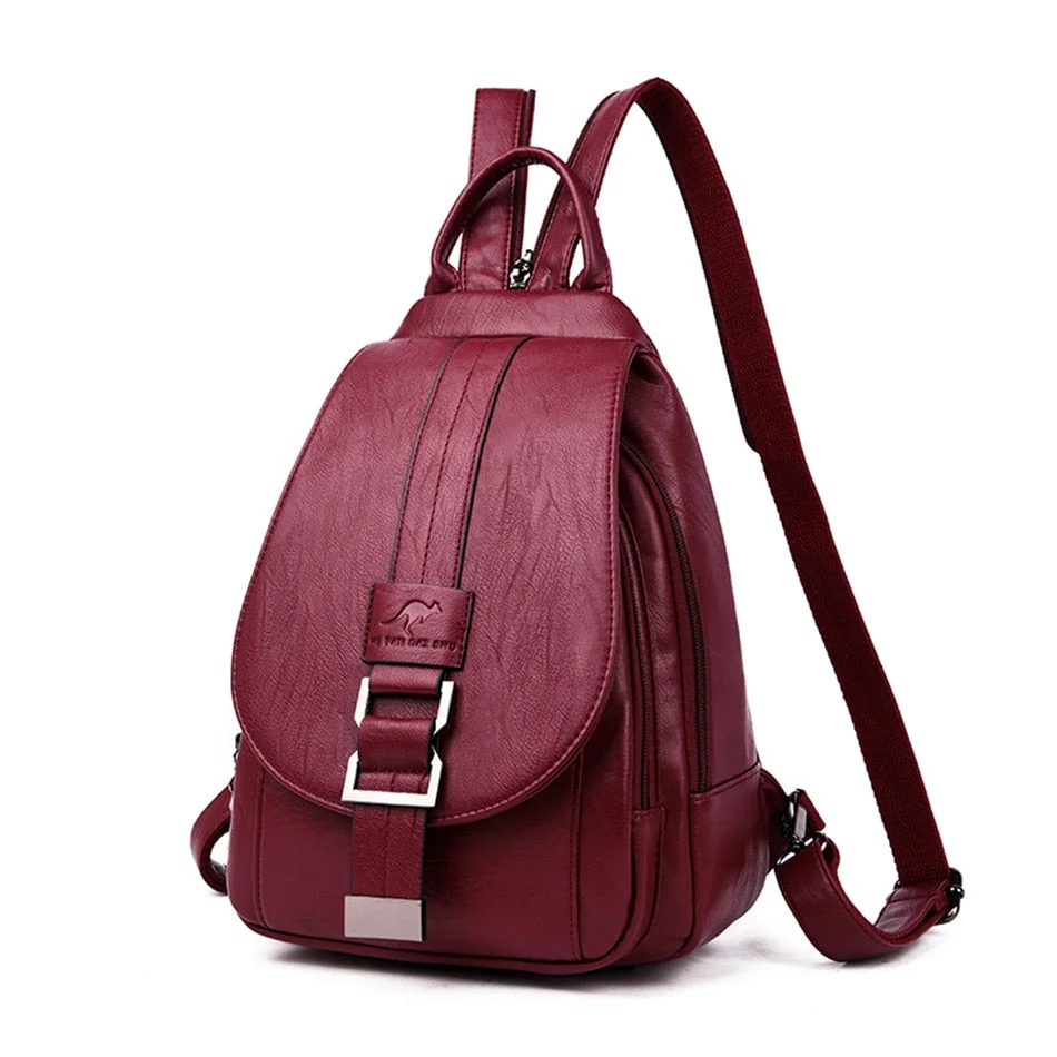 Genuine Brand Travel Backpack Women Soft Leather Shoulder Bags For Women 2021 Designer School Bags For Teenage Girls Mochilas
