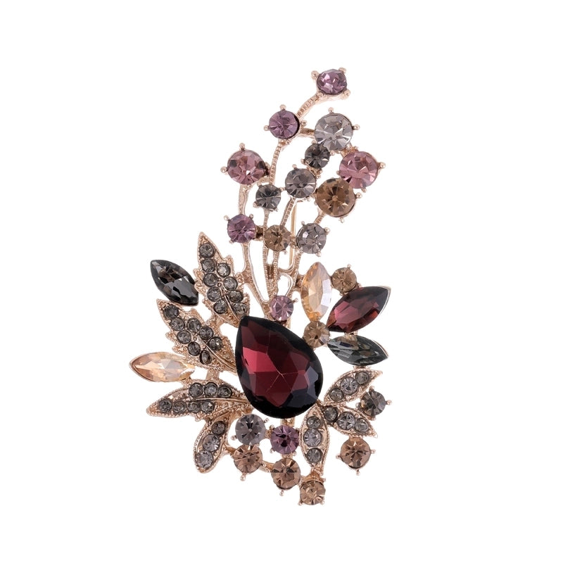 IG Style Shiny Flower Bow Knot Alloy Inlay Rhinestones Pearl Unisex Brooches