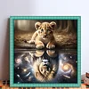 Lion Cub Grey Reflection-11CT Stamped Cross Stitch 40*40cm/15.75*15.75in