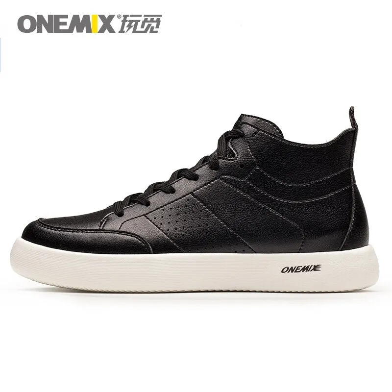ONEMIX Skateboarding Shoes Light Cool Sneakers Soft Micro Fiber Leather Upper Elastic Outsole Men Shoes Walking EUR Size 39-45
