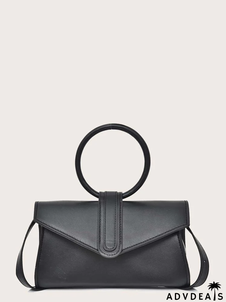 Minimalist Ring Handle Satchel Bag