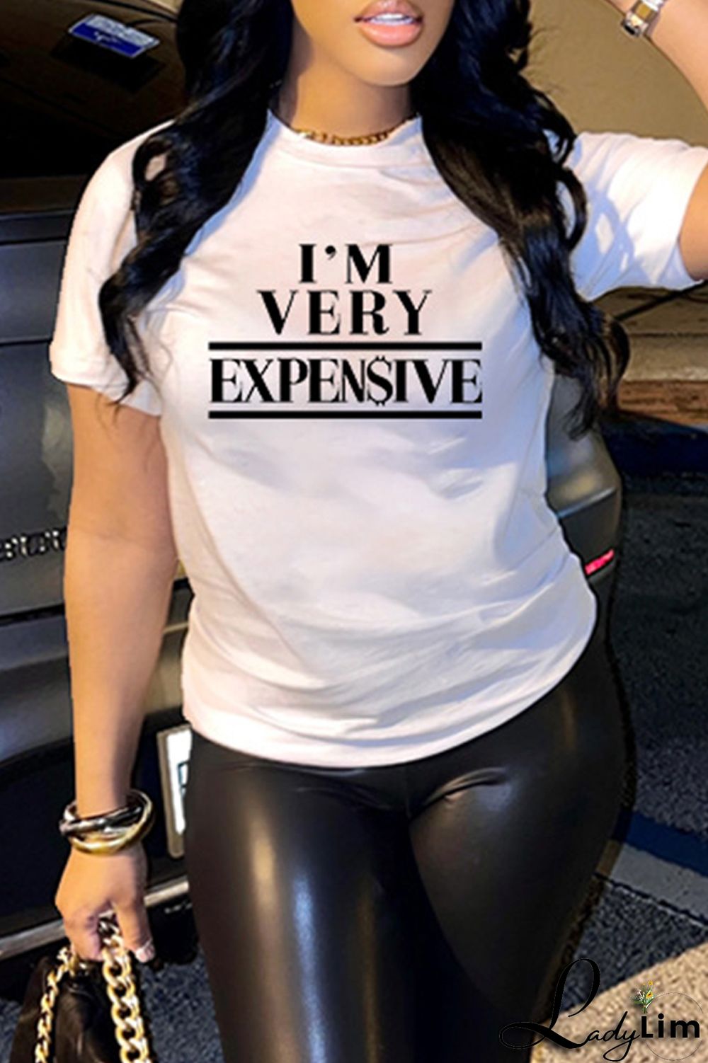 Blue Fashion Casual Letter Print Basic O Neck T-Shirts